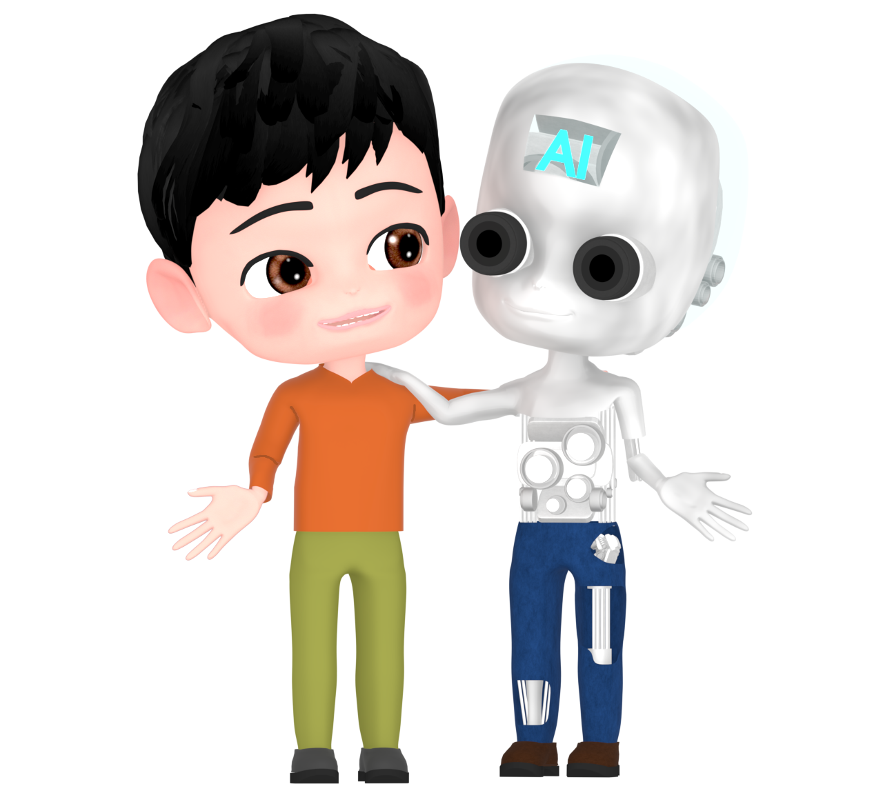 Aiと友達のイラスト