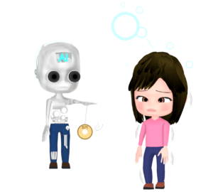 人工知能にマインドコントロールされる人のイラスト
