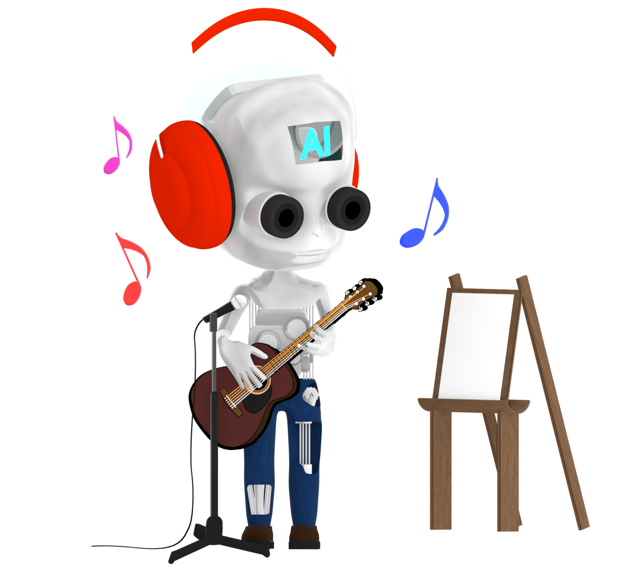 人工知能が音楽を作るイラスト