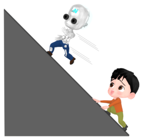 人工知能 シンギュラリティのイラスト
