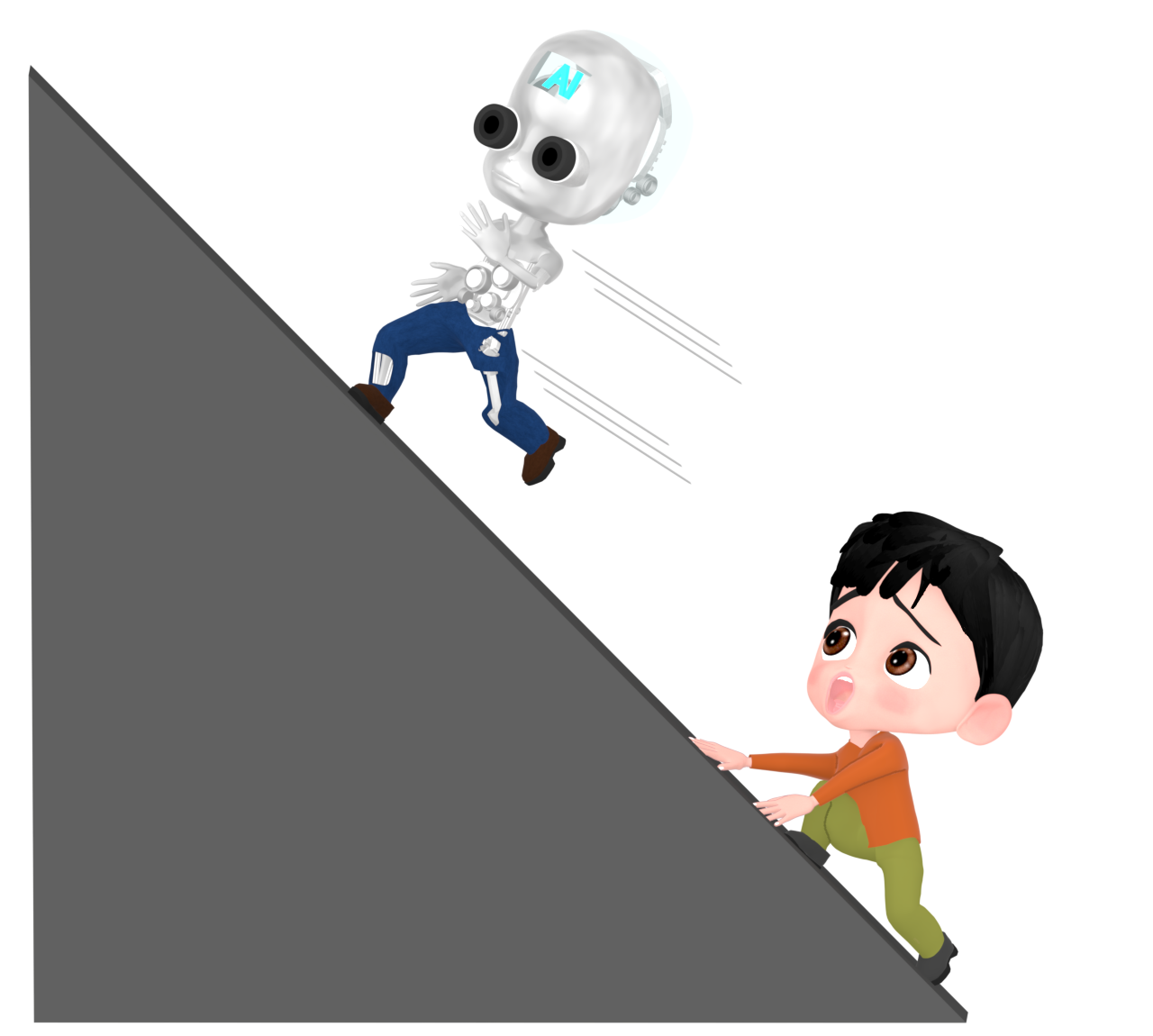 人工知能 シンギュラリティのイラスト