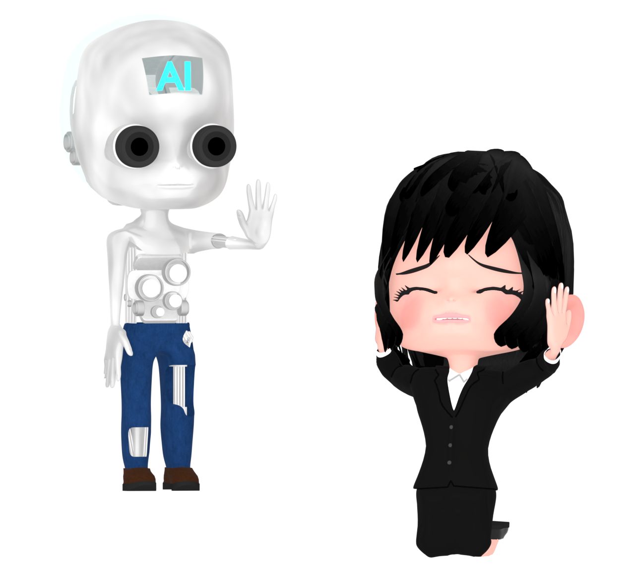 仕事を奪う人工知能のイラスト