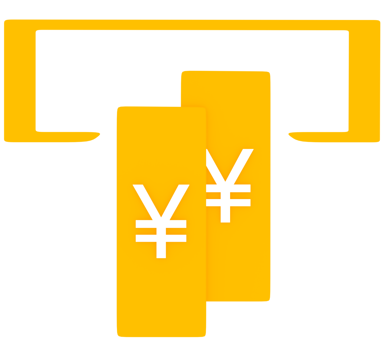 ATMでお金を出すマーク（日本円）