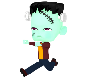 襲うフランケンのイラスト