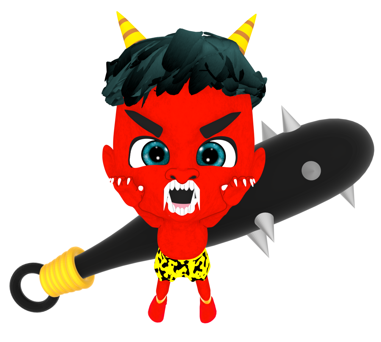 襲う赤鬼のイラスト