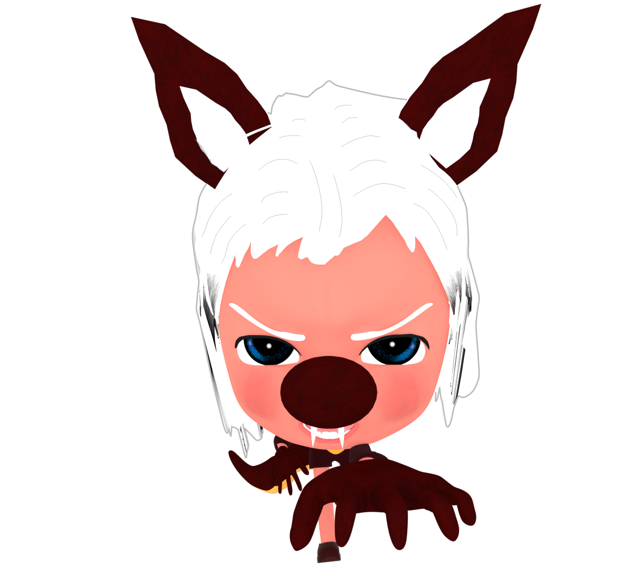 襲い掛かる狼男のイラスト