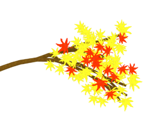 紅葉の枝と葉のイラスト
