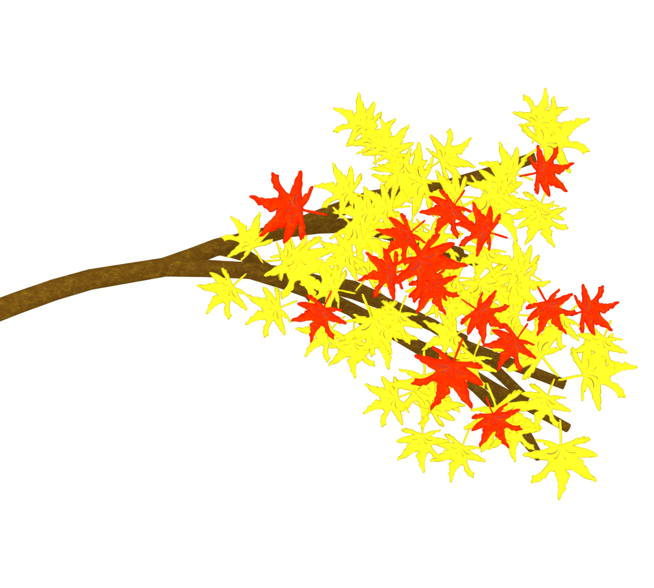 紅葉の枝と葉のイラスト