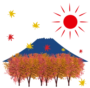 紅葉の富士山のイラスト