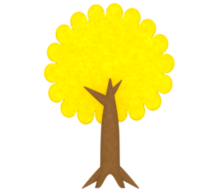 紅葉をした木のイラスト