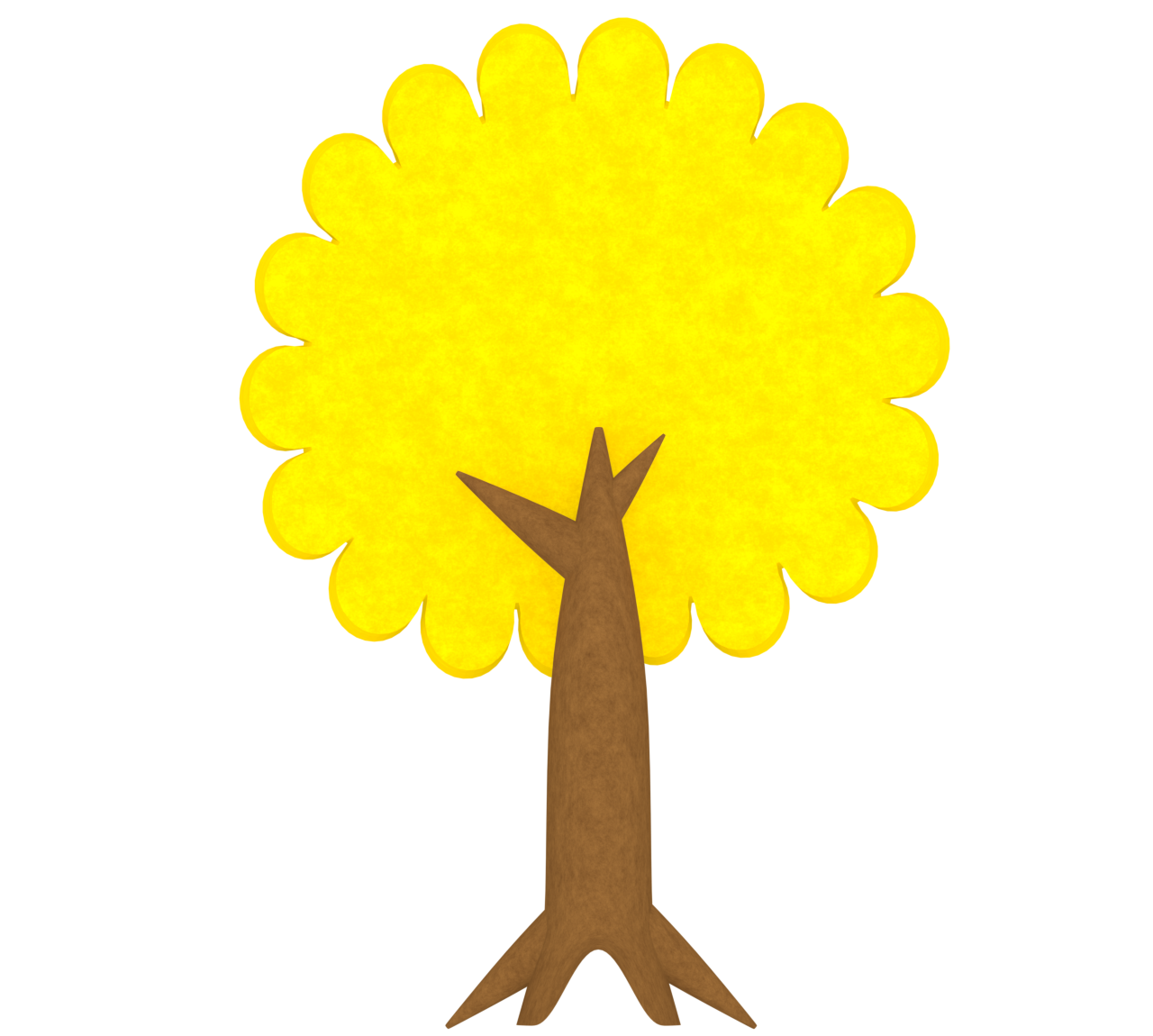 紅葉をした木のイラスト