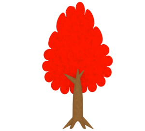 秋の紅葉の木のイラスト