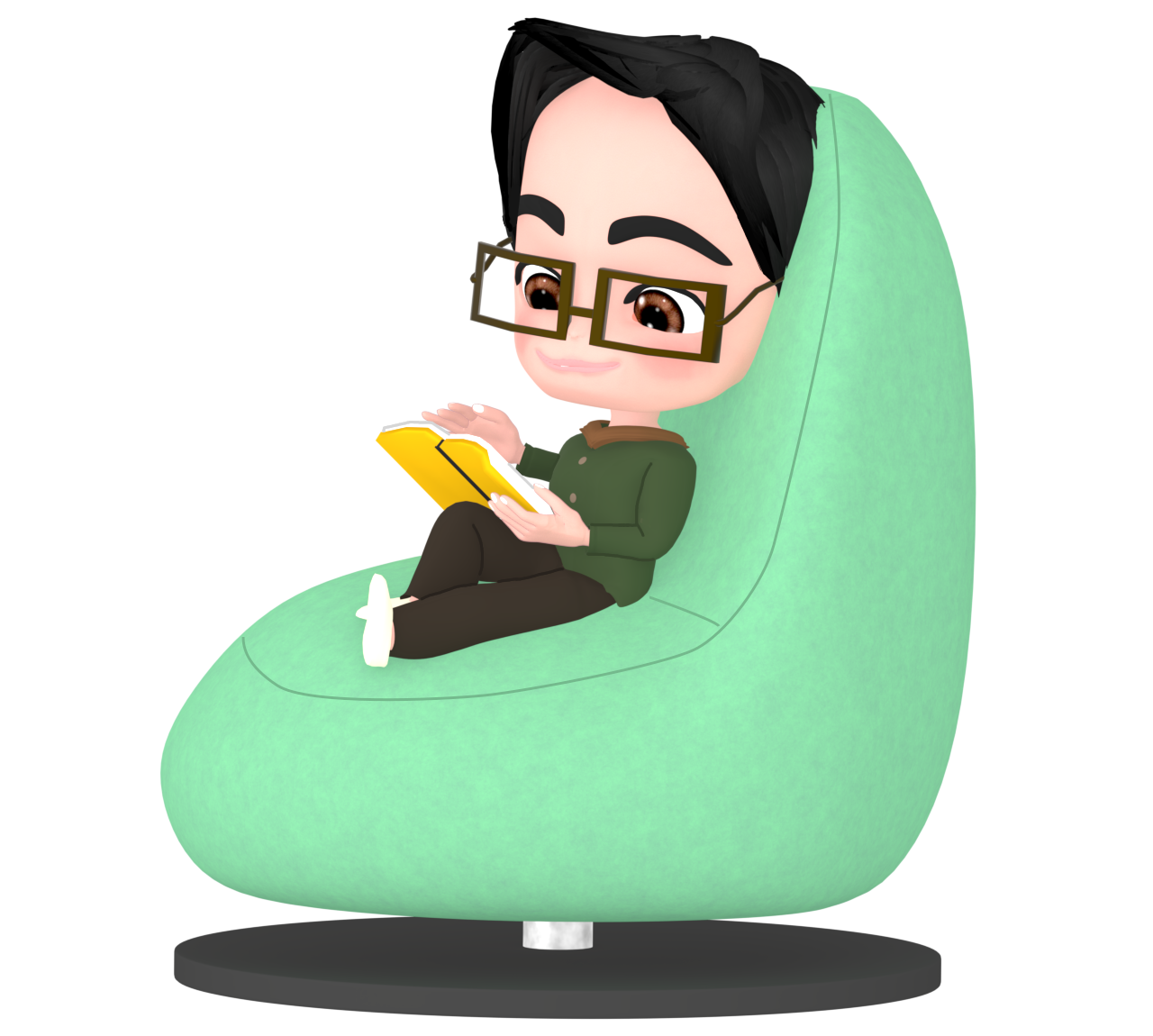 本を読む男性のイラスト