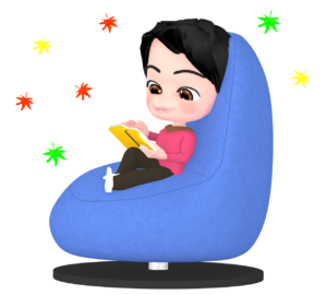 読書の秋を過ごす男性のイラスト