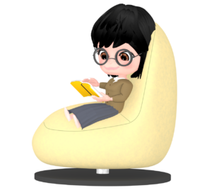 読書をする女性のイラスト
