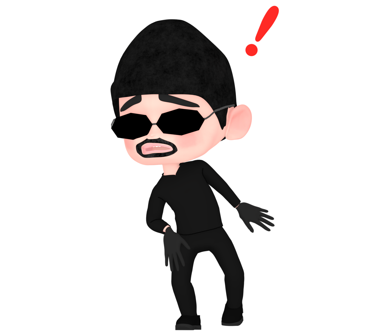 何かに気が付く泥棒のイラスト