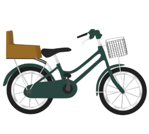 ベビーシートが付いた自転車のイラスト