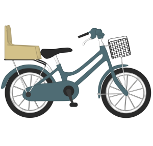 ベビーシートが付いた自転車のイラスト