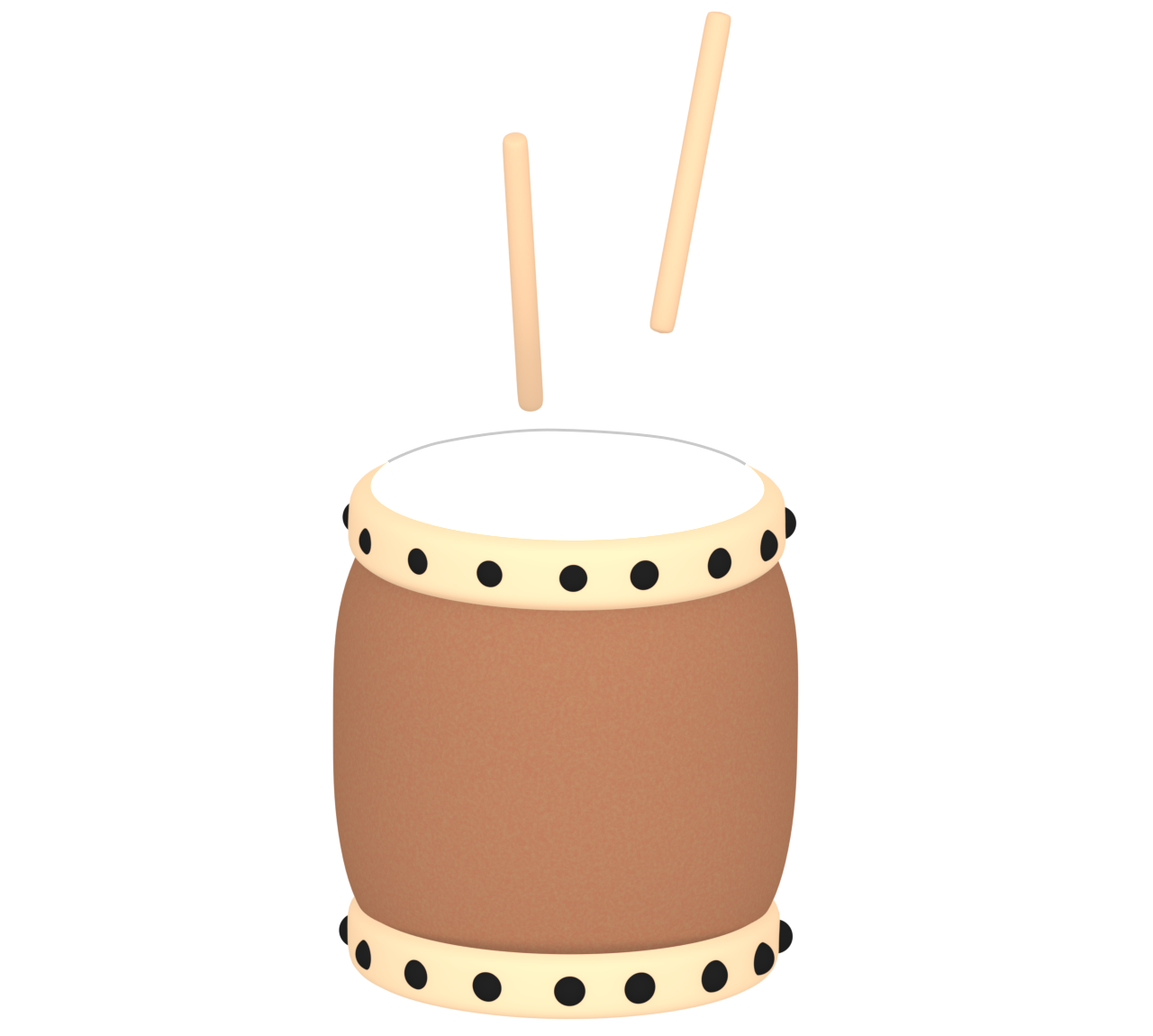 バチで叩く和太鼓のイラスト