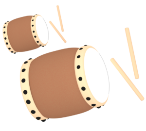 バチとかっこいい和太鼓のイラスト