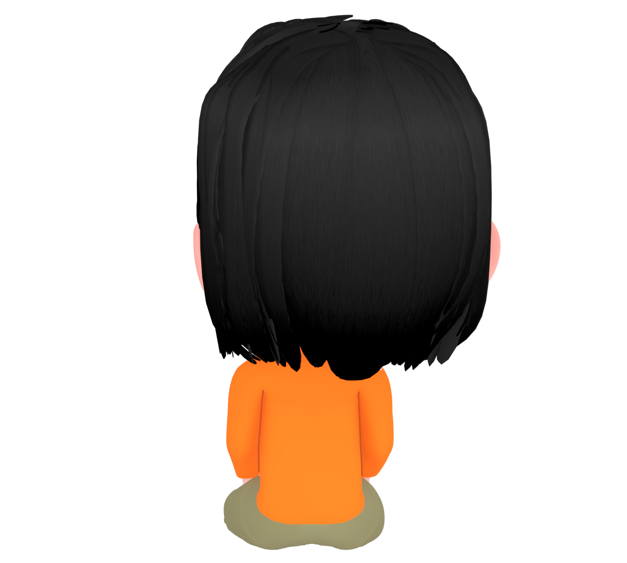 後ろ姿の胡座をかく女性のイラスト