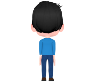 後ろ姿の男性のイラスト