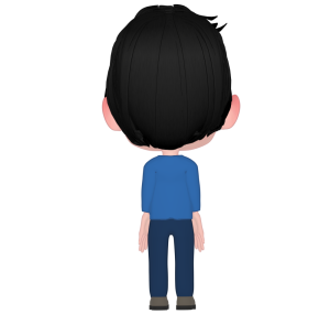 後ろ姿の男性のイラスト