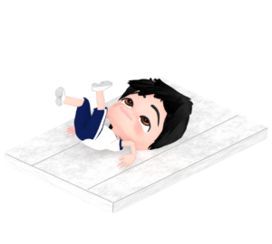 後ろ回りをする男の子のイラスト