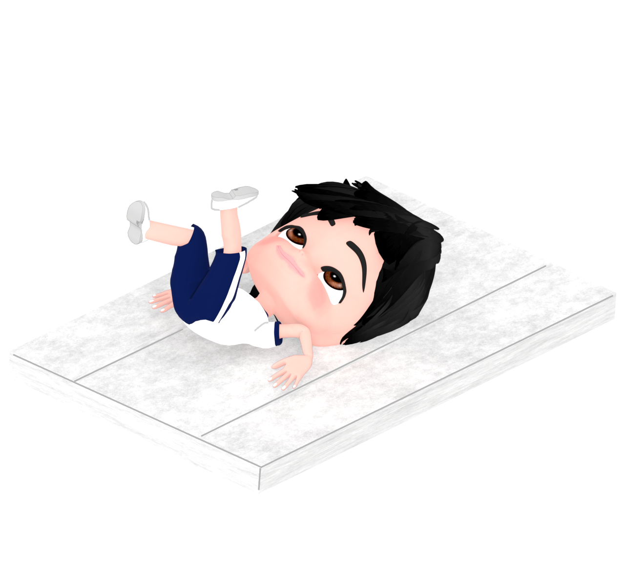 後ろ回りをする男の子のイラスト