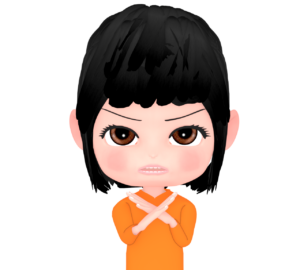 ダメポーズをする女性のイラスト