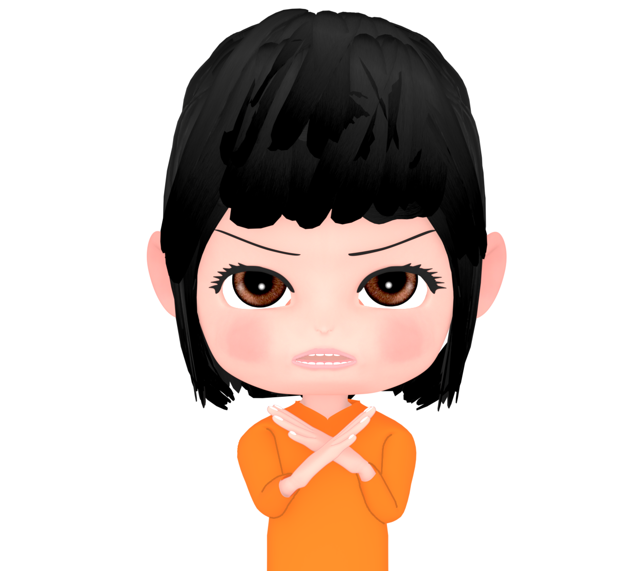 ダメポーズをする女性のイラスト