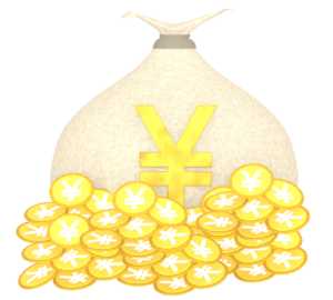 お金が入った袋のイラスト