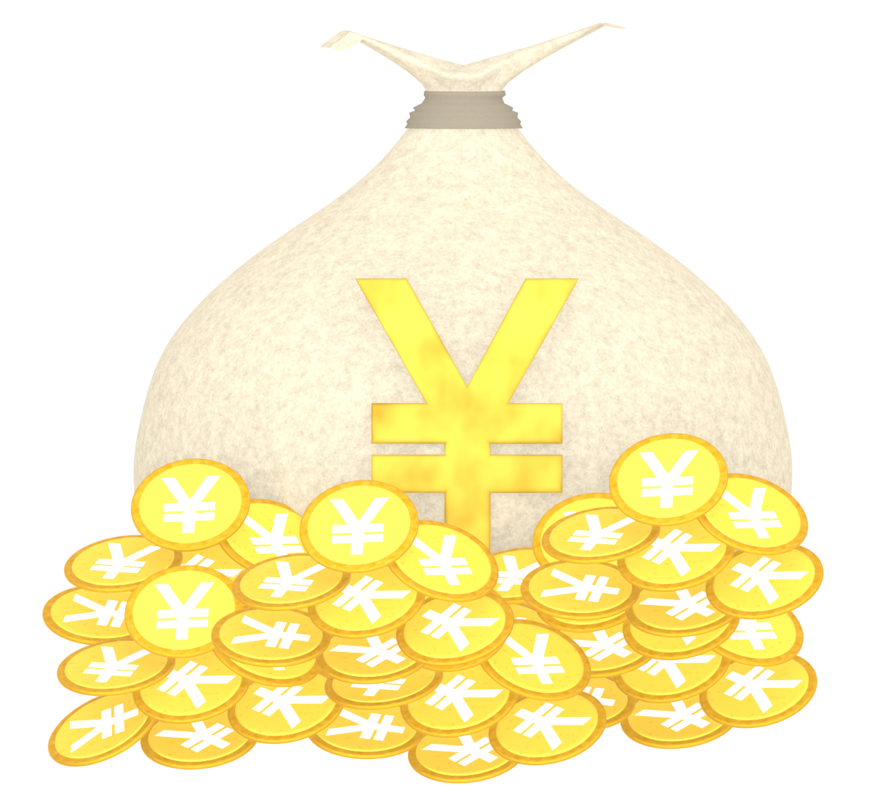 お金が入った袋のイラスト