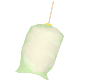 袋に入った綿菓子のイラスト（わたあめ）