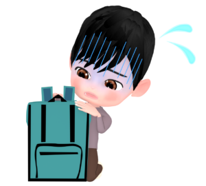 荷物が見つからずに焦る男性のイラスト