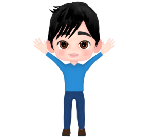 バンザイをする男の人のイラスト