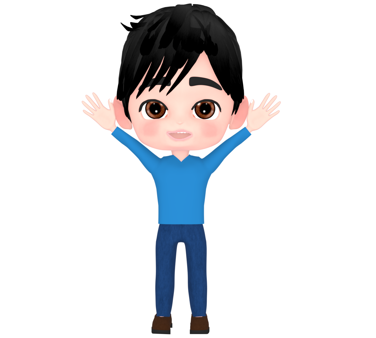 バンザイをする男の人のイラスト