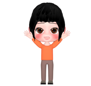 手を挙げてバンザイをする女性のイラスト