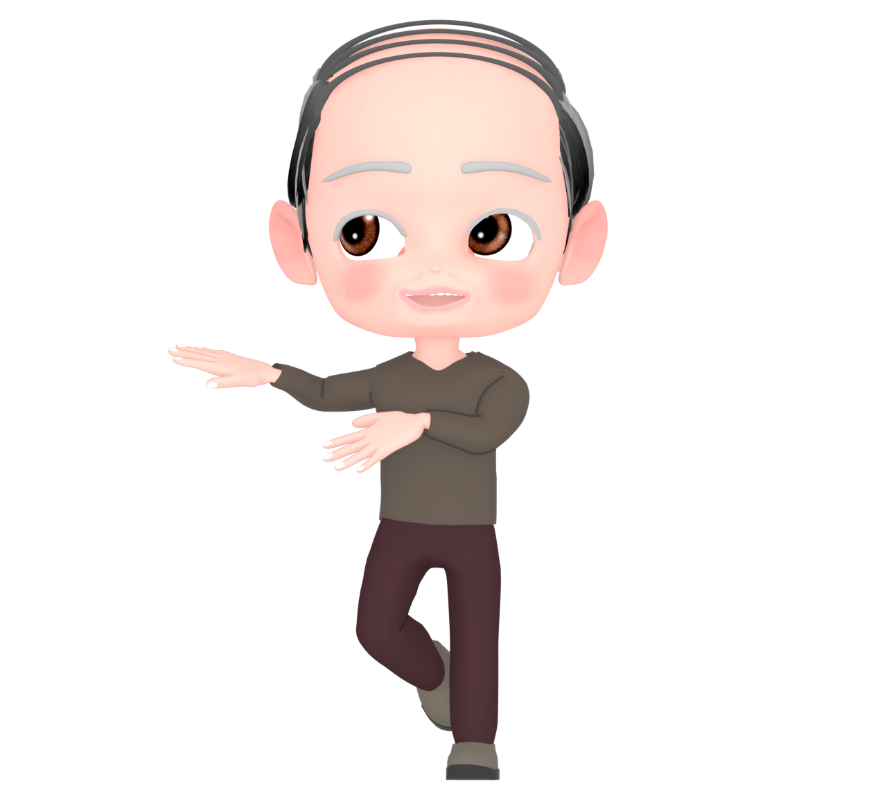 バーコードヘアのおじさんのイラスト
