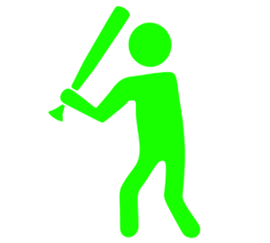 バットを持つ野球選手のマーク