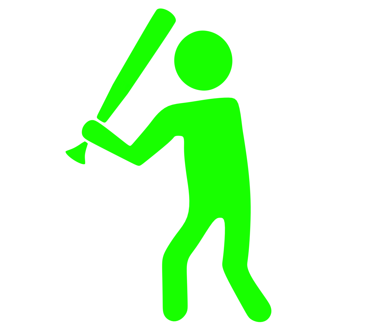 バットを持つ野球選手のマーク