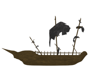 ボロボロの難破船のイラスト