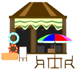 海の家のイラスト