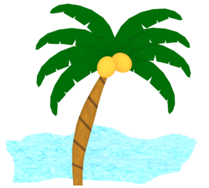 ビーチのヤシの木のイラスト