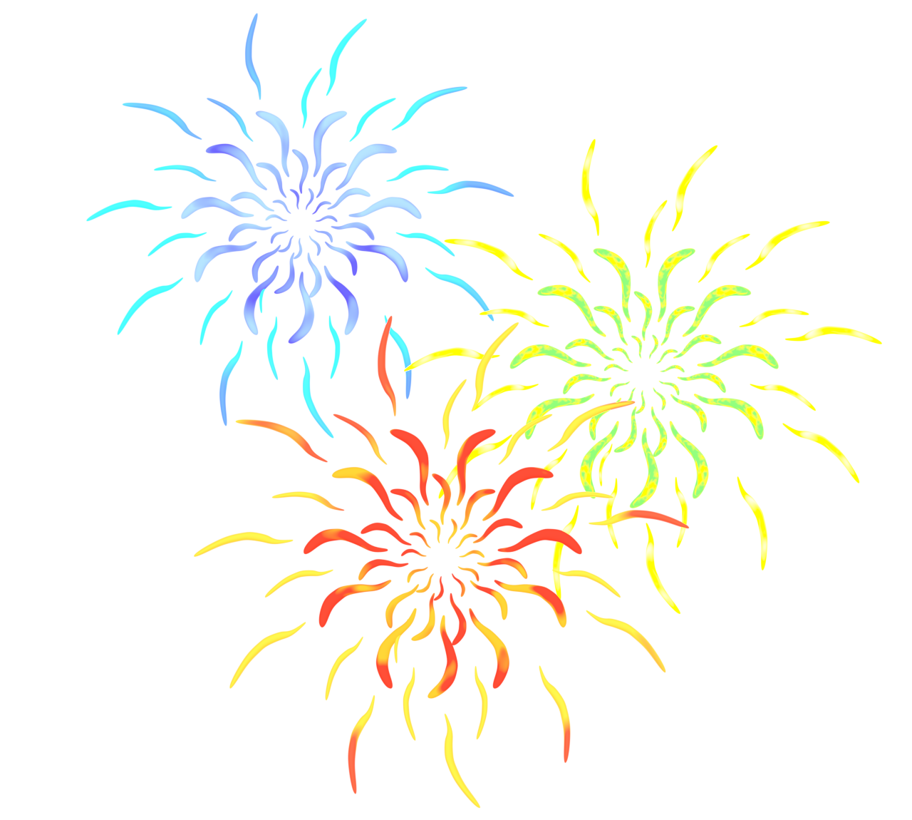 幻想的な打ち上げ花火のイラスト