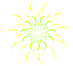 綺麗な緑模様の打ち上げ花火のイラスト