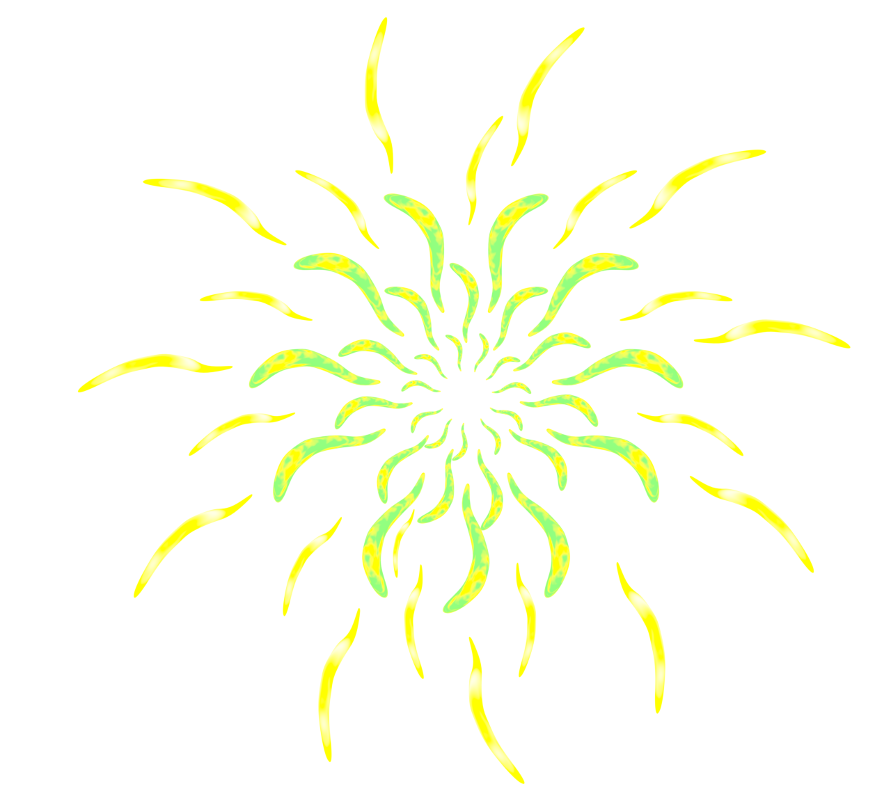 綺麗な緑模様の打ち上げ花火のイラスト