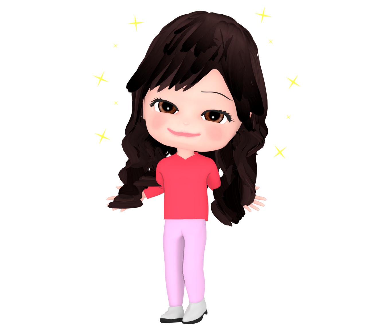 綺麗な髪の女性のイラスト