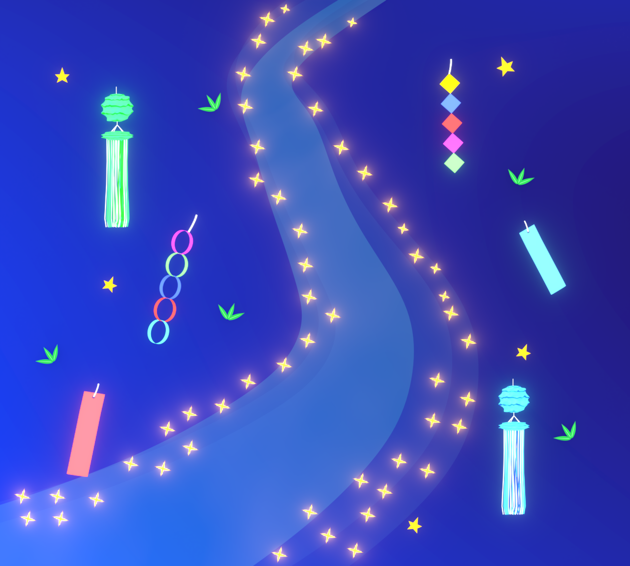 きれいな天の川のイラスト