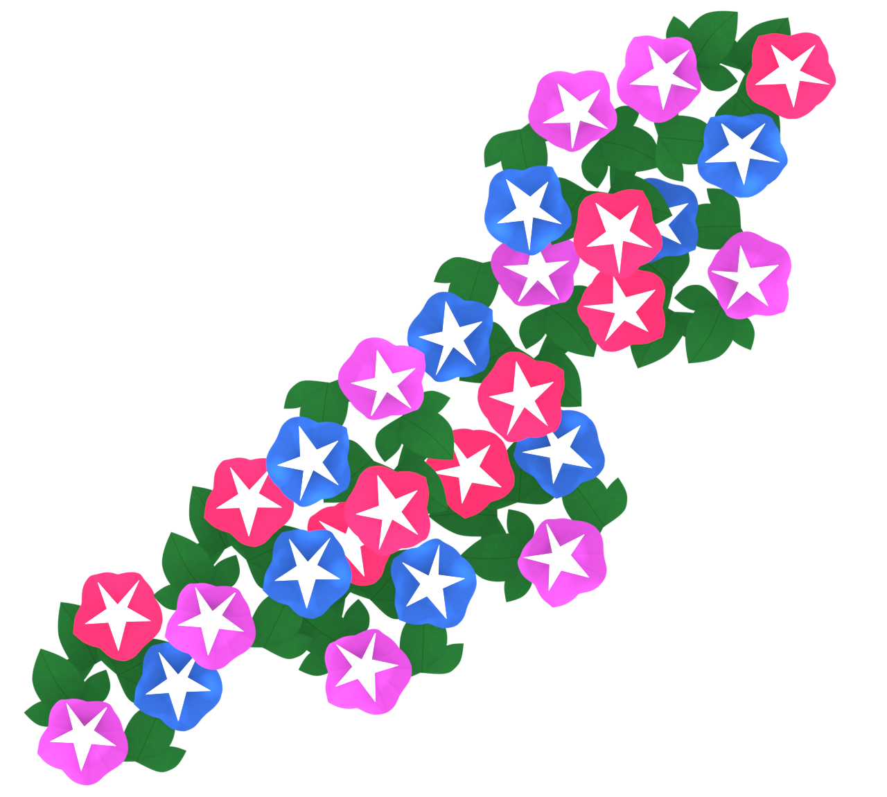 きれいな朝顔のイラスト